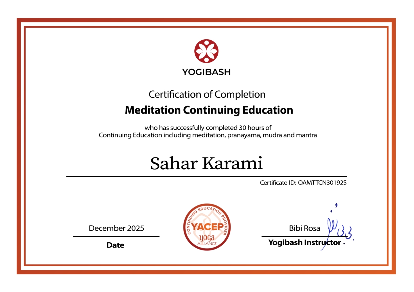 Yoga Alliance Certification
